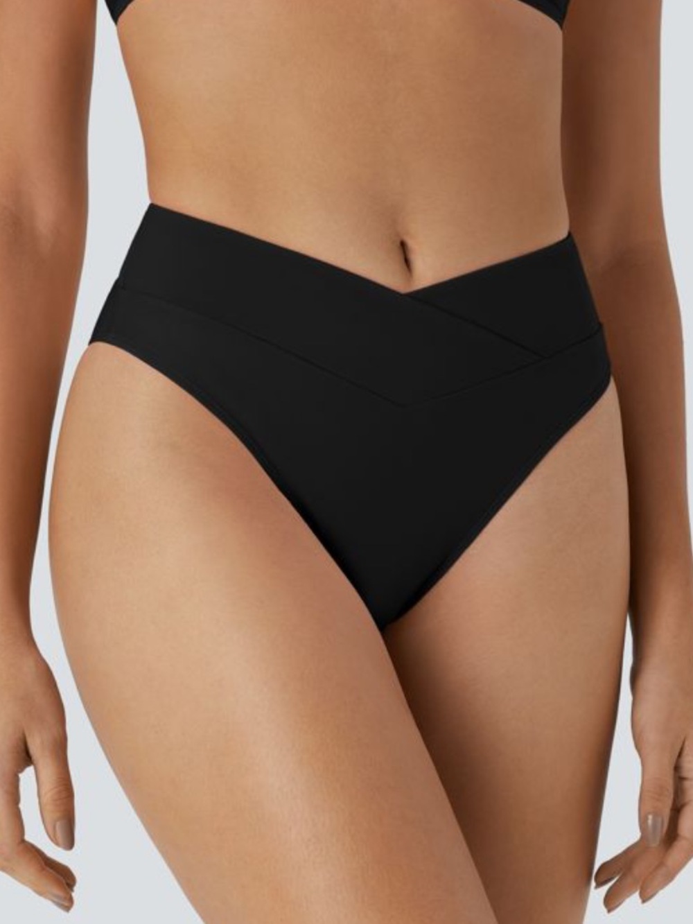 Halara High-Waist Black Swim Bottoms - Women Swim